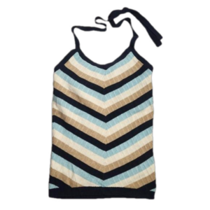 3/$25 Old Navy tie neck ribbed striped sweater tank top built in bra size Medium